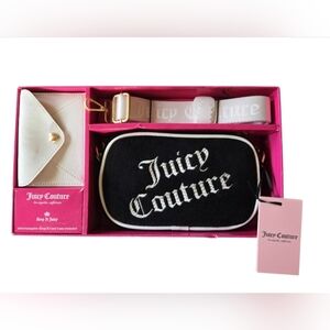 Juicy Couture NIB Black and White Crossbody Bag And Coin Pouch Set